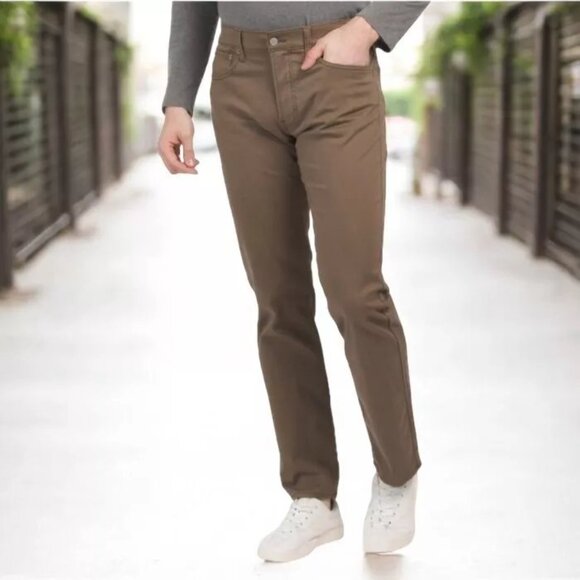 Lucky Brand 121 Slim Straight Stretch Sateen Jean Pants Men's Size 38x30 Brown - Picture 1 of 6